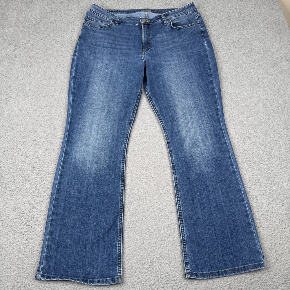 Lee Jeans Womens 14 Short Blue Bootcut Regular Fit Mid Rise Stretch Denim